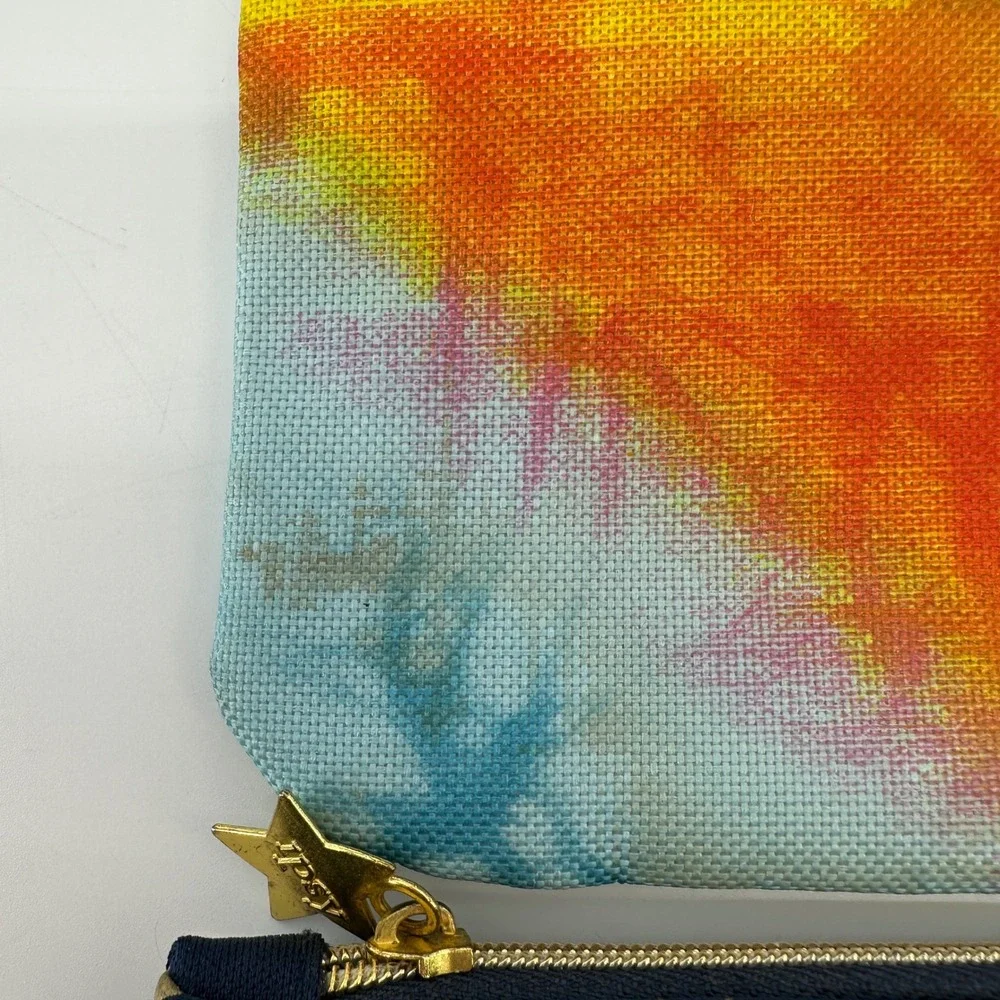 Ipsy Makeup Bag Set of 3 Celestial Tie Dye Global Landmarks Travel Pouches